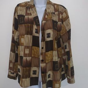 Vintage Brown Square Button Up